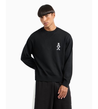 Armani Exchange Black crew neck jumper