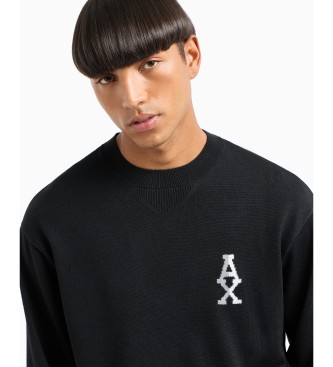 Armani Exchange Black crew neck jumper