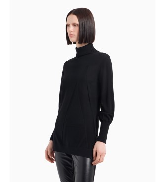 Armani Exchange Black knitted turtleneck jumper