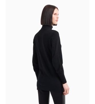 Armani Exchange Black knitted turtleneck jumper