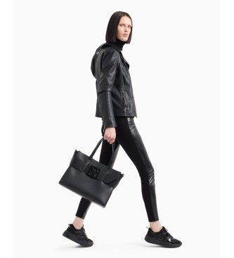 Armani Exchange Črn pleten pulover