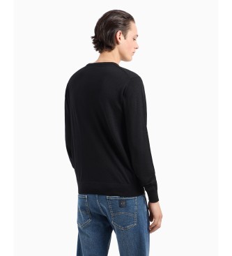 Armani Exchange Pullover black soft yarn