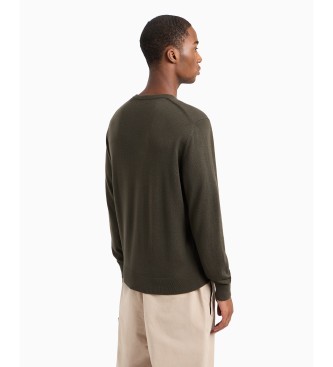 Armani Exchange Jumper soft green yarn