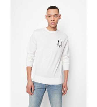 Armani Exchange Pull en maille blanche