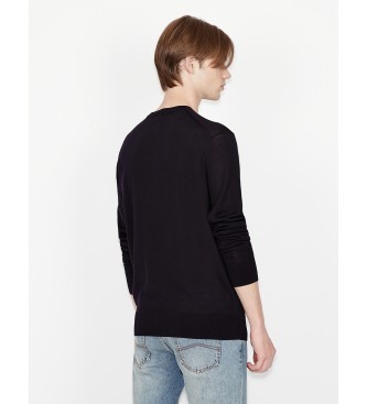 Armani Exchange Navy logo jumper