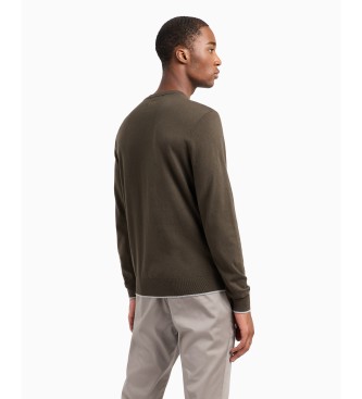 Armani Exchange Jumper soft green yarn