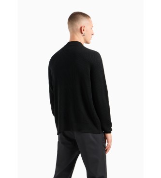 Armani Exchange Schwarzer Pullover mit Rundhalsausschnitt