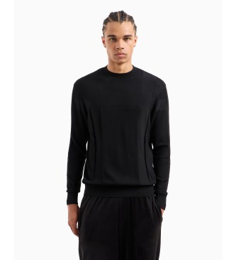 Armani Exchange Schwarzer Pullover mit Rundhalsausschnitt