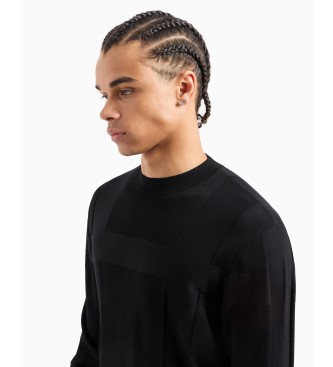 Armani Exchange Black crew neck jumper