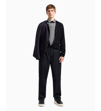 Armani Exchange Granatowa koszulka Piquet