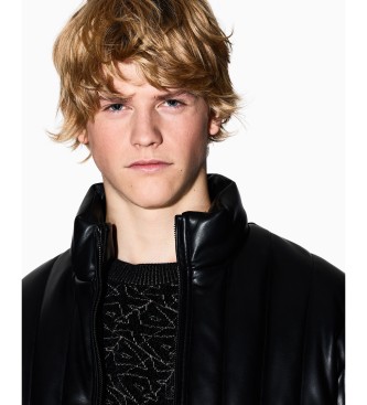 Armani Exchange Pulover z logotipom črn