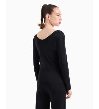 Armani Exchange Black boat neck jumper