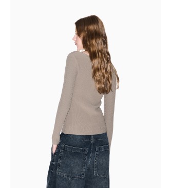 A|X Armani Exchange Brun ribbad T-shirt