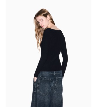 A|X Armani Exchange Black ribbed T-shirt