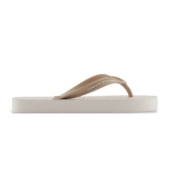 Armani Exchange Flip flops vit EVA-struktur