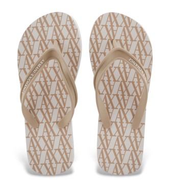 Armani Exchange Flip flops vit EVA-struktur