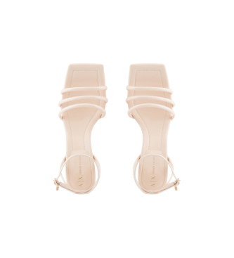 Armani Exchange Beige sandalen met bandjes -Hoogte hak 7 cm