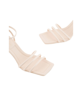 Armani Exchange Sandali con cinturino sul collo del piede beige -Altezza tacco 7 cm-
