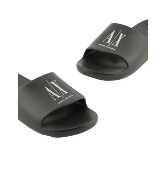 Armani Exchange Black logo flip-flops