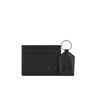 Armani Exchange Usnjena denarnica črne barve