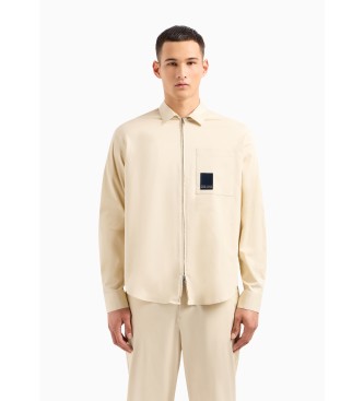 Armani Exchange Beżowa koszula Twill