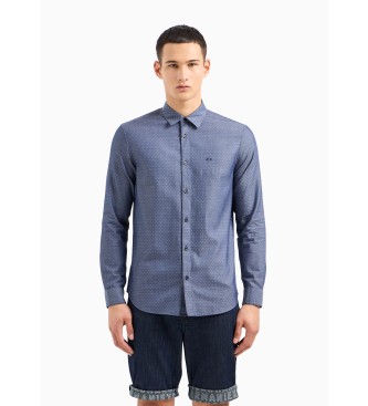 Armani Exchange Camisa de bolinhas azul-marinho