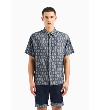 Armani Exchange Navy Twill-skjorte