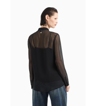 Armani Exchange Chiffon shirt ASV Zwart