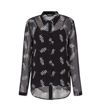 Armani Exchange Camisa de chiffon ASV Preto