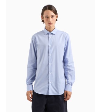 Armani Exchange Camisa De Manga Larga azul