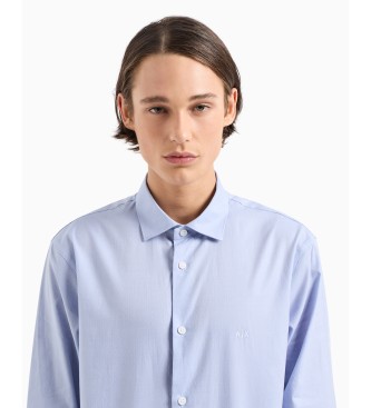 Armani Exchange Camicia blu a maniche lunghe