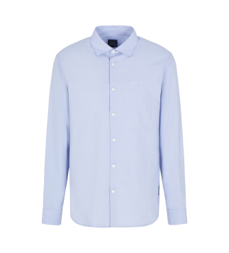 Armani Exchange Camisa de manga comprida azul