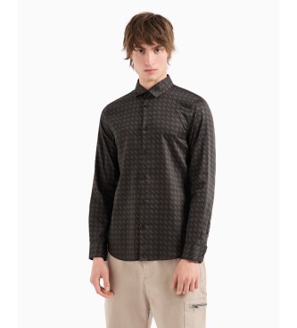 Armani Exchange Camisa de manga comprida preta