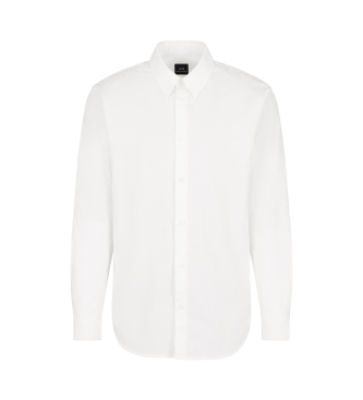 Armani Exchange Camicia Monogram in cotone bianco dalla vestibilit regolare