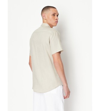 Armani Exchange Camicia in lino beige