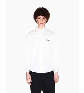 A|X Armani Exchange Elastyczna koszula w kolorze białym