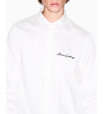 A|X Armani Exchange Elastyczna koszula w kolorze białym