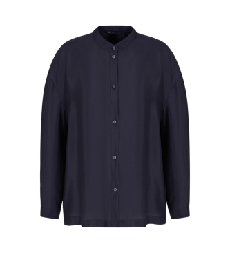 Armani Exchange Korean collared shirt navy