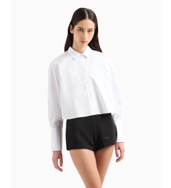 Armani Exchange Obrezana srajca bele barve