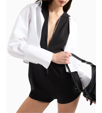 Armani Exchange Obrezana srajca bele barve