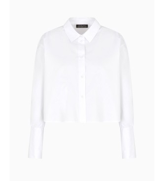 Armani Exchange Obrezana srajca bele barve