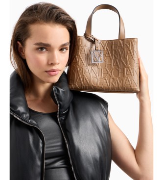 Armani Exchange Borsa della spesa beige