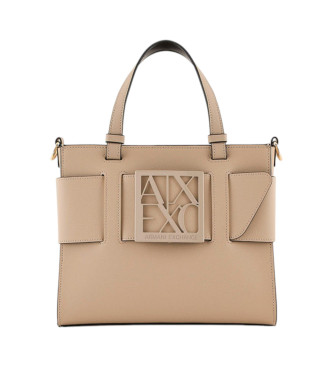 Armani Exchange Borsa della spesa beige