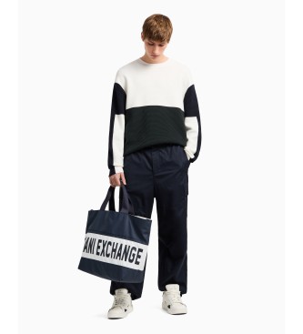 Armani Exchange Navy shopping bag