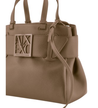 Armani Exchange Borsa della spesa color talpa