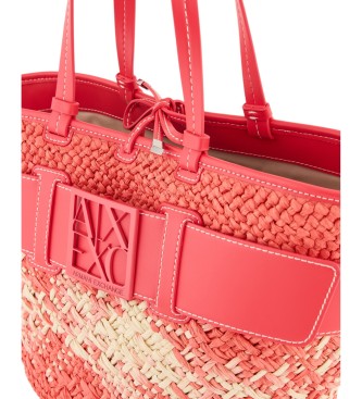 Armani Exchange Rdeča torba iz rafije