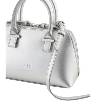 Armani Exchange Bolsa de ombro prateada