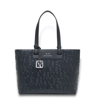 A|X Armani Exchange Borsa con logo integrale nero