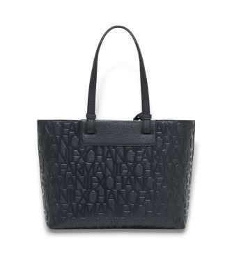 A|X Armani Exchange Borsa con logo integrale nero