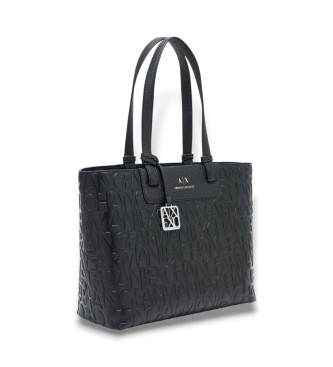A|X Armani Exchange Borsa con logo integrale nero